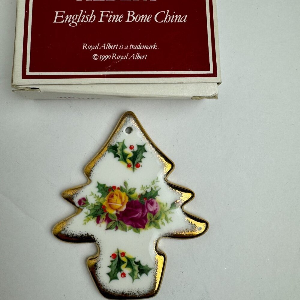 NEW Royal Albert  Porcelain Christmas Tree Magic Ornament Vintage 1990s Box